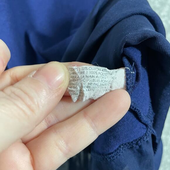 Club Monaco Women’s Navy Blue Minimalist Sleeveless Top - XS - Contrast Trim - Picture 6 of 7